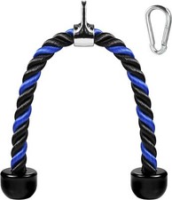 Deluxe Tricep Rope Pull Down Cable, 27  36 Inch Rope Length, Easy to Grip  Non