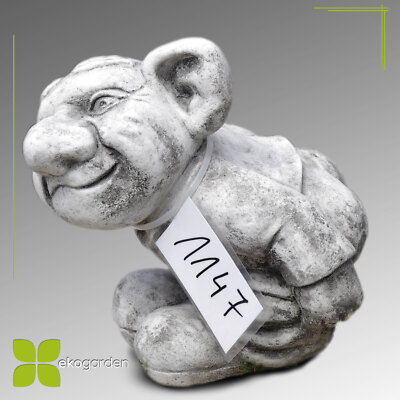 Troll zeigt Hintern Gnom Zwerg Steinguss Dekoration Figur Gartendeko Statue 1147