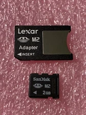 Sandisk 2GB Memory Stick Micro (M2) w/ Lexar Memory Stick Pro Duo Adapter