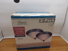 Patriot Gavin Indoor Lighting 2Pack Flush Mount With Tea Stained Glass 13"- NEW!
