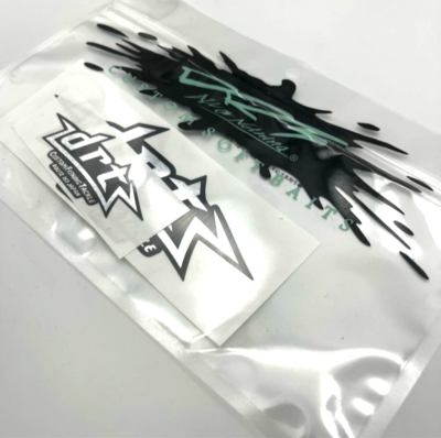 DRT Sticker Set of 2 - White & Black Logo - Brand New - Rare Non