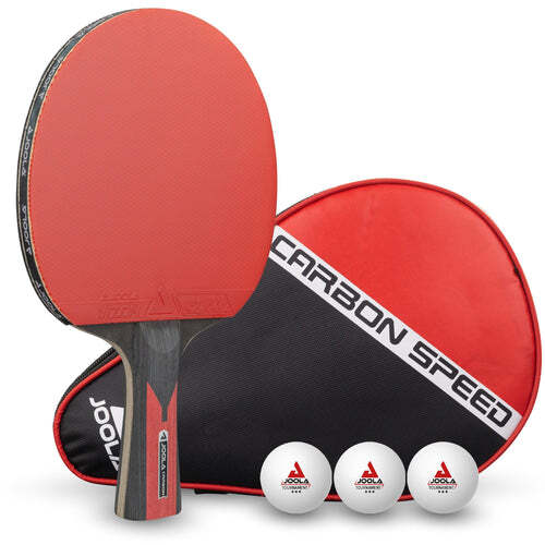 Joola TischtennisschläGer Carbon Speed Tischtennis SchläGer 3 BäLle Tasche-image
