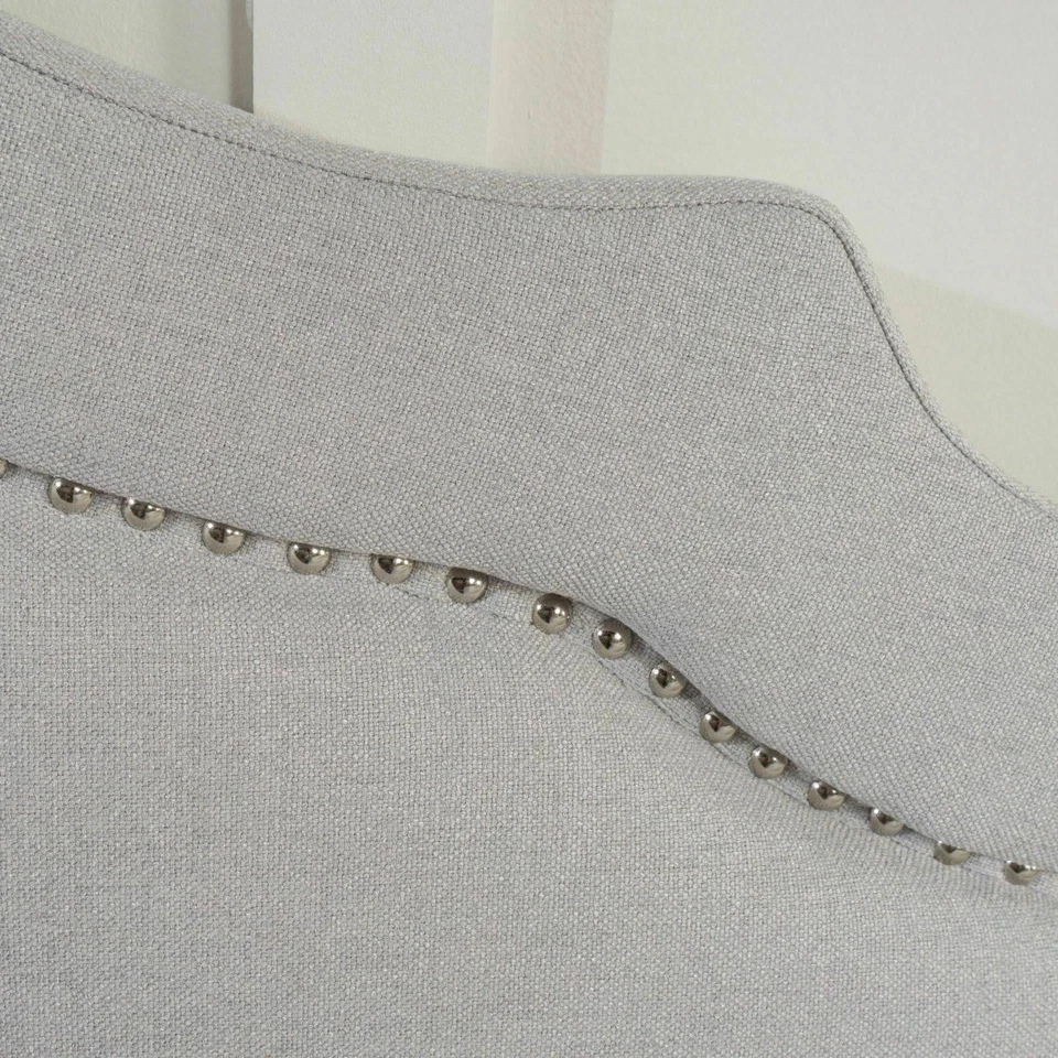 Cabecero completo/queen de tela gris claro Broswell Foto 3 de 4