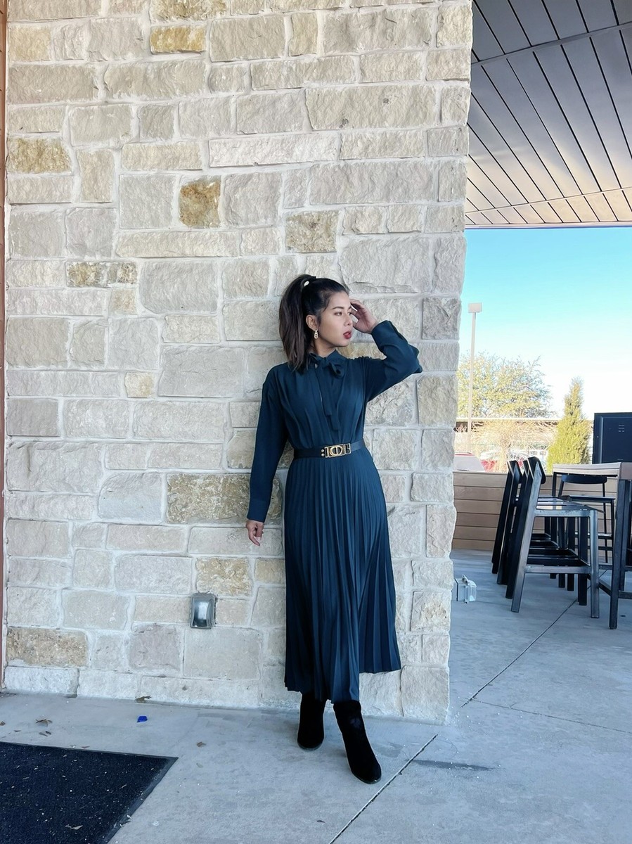 zara pleated skirt dress ZARA NEW SS24 WOMAN BUTTONED PLEATED SKIRT MIDI DRESS Black