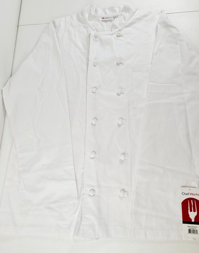 Chef Works Bordeaux Basic Chef Coat Jacket Unisex Size XL Button Down White NEW