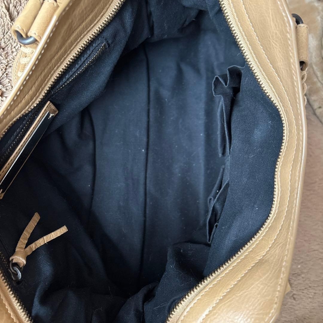 BALENCIAGA The City 2Way Shoulder Bag Hand Bag Leather Beige