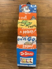 Dr. Seuss 6 Pair Casual Crew Socks Fits Shoe Size 8-12 By BioWorld