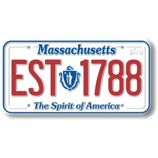 Massachusetts State License Plate Magnet by Classic Magnets, 1.9" x 3.8"
