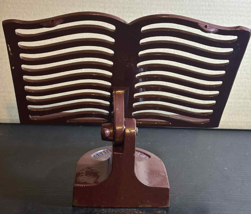 Vintage Victor England ghisa bordeaux regolabile ricettario libro stand - Foto 2 di 9