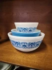 PYREX Blue Horizon Mixing Bowl Set Vintage VTG 401, 402, 403