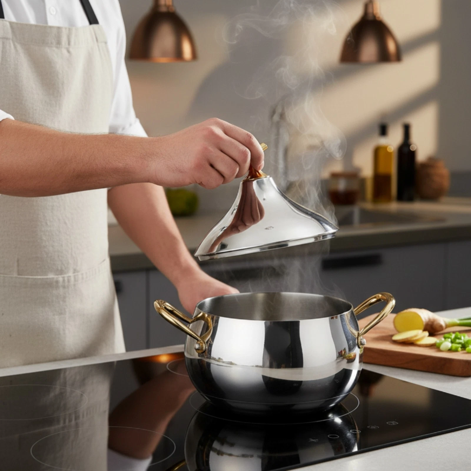 Thickened Stainless Steel Pot with Lid Cookware Easy to Clean