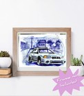 Personalised Watercolour Subaru painting | Gift idea | original hand painting