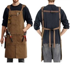 Woodworkers Apron for Men   20oz Waxed Canvas Work Apron 11 Pockets , Adj