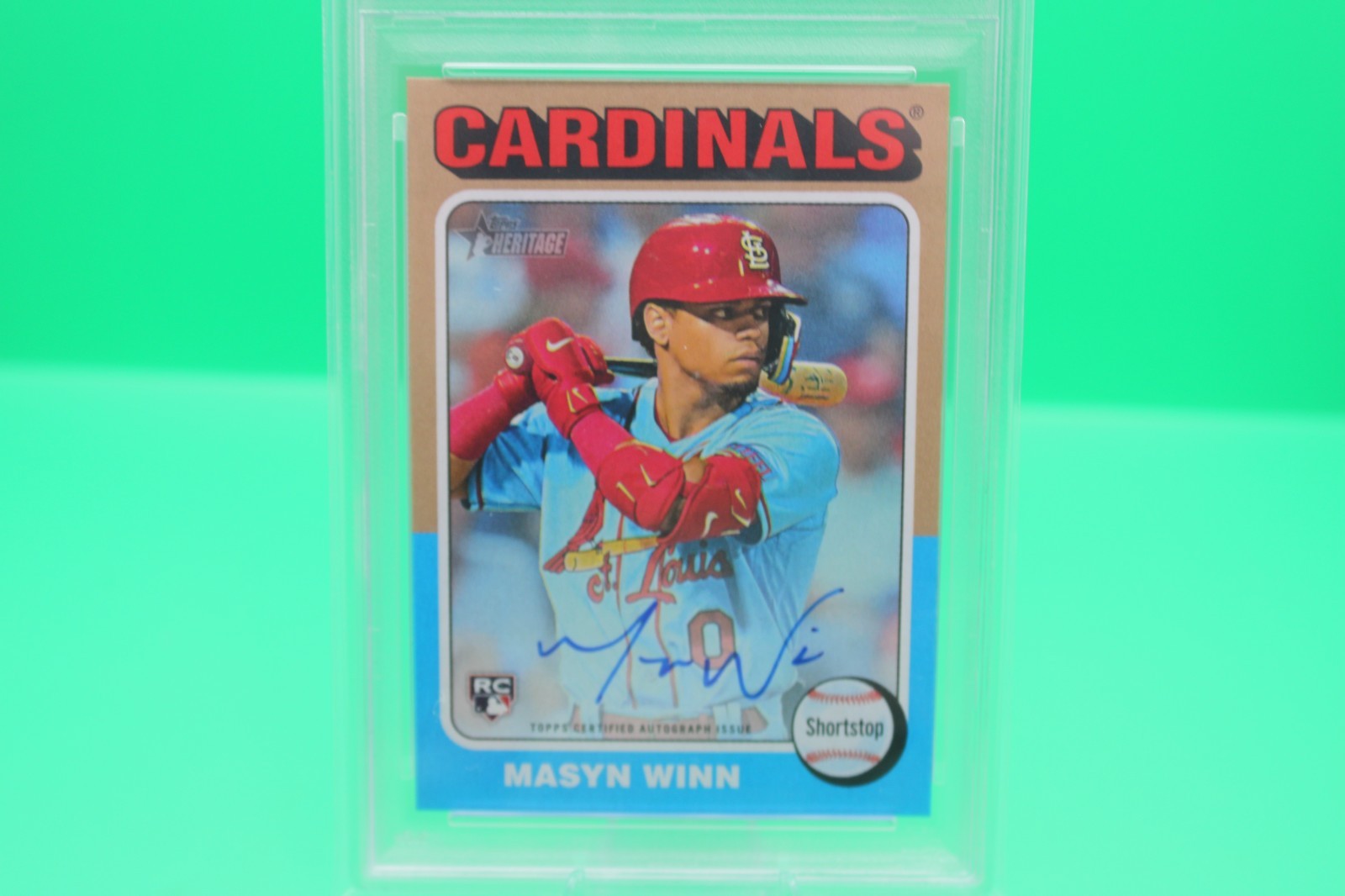 2024 Topps Heritage Real one Autograph Masyn Winn No. ROAMW PSA 10 view 7
