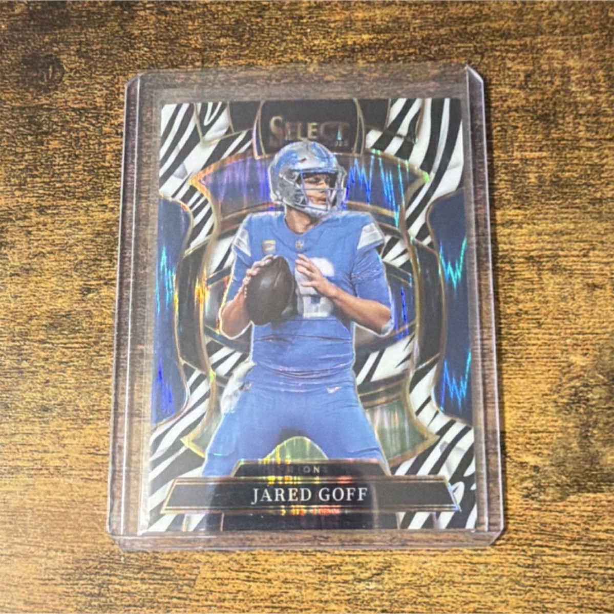 Panini 2025 Select Zebra Prizm Concourse Jared Goff #69 Lions NFL