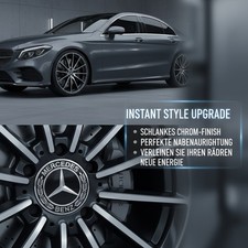 4x Nabendeckel für Mercedes Benz Felgendeckel 75mm Schwarz Radnabenkappen DE++