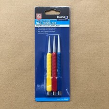 3pc Nail Punch Set Hand Tools Mechanical Metal Holes Drill Punches Blue Spot
