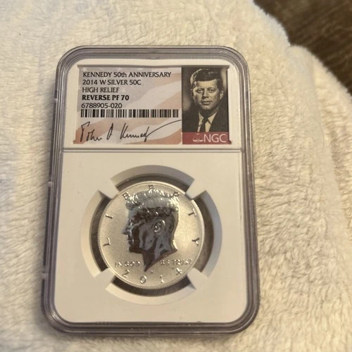 2014 W SILVER 50C Kennedy NGC Reverse PF70 High Relief - 50th Anniversary