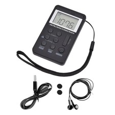 Portable AM/FM Pocket Radio Mini Walkman LCD Screen with Earphone For Sporting