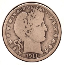 1911 Barber Half Dollar, VG #2806