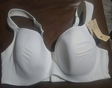 Lane Bryant Cacique Balconette Bra 38D White Cotton Blend Stretch
