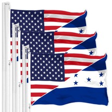 G128 3 Pack Honduras USA Friendship Flag 3x5 Ft Printed 150D Polyester
