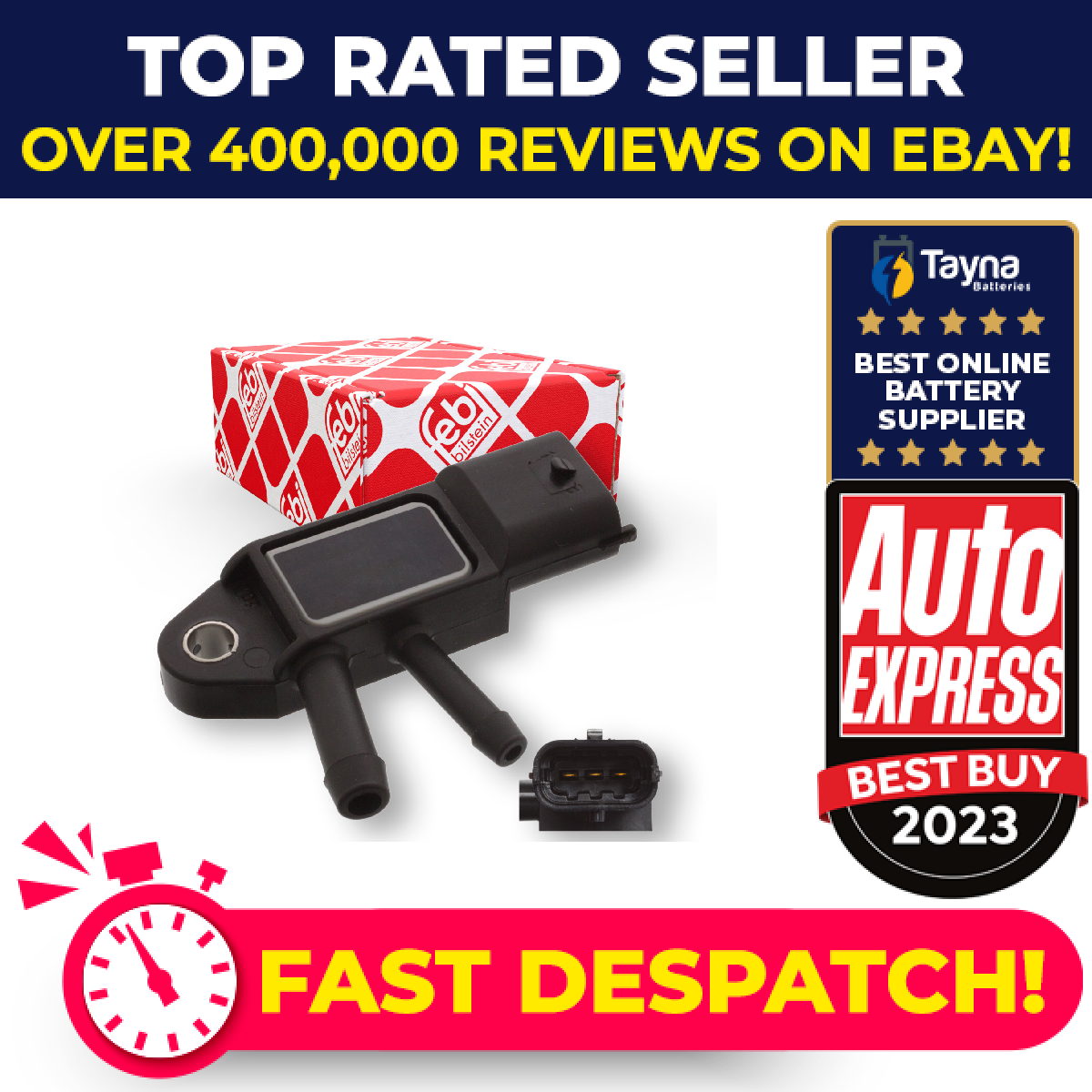 Exhaust Pressure Sensor fits CITROEN NEMO AA 1.3D 2010 on 1610531380 1618SV Febi