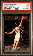 PSA 9 MINT 1996-97 Score Board Allen Iverson Basketball Rookies Rookie Card #79. rookie card picture