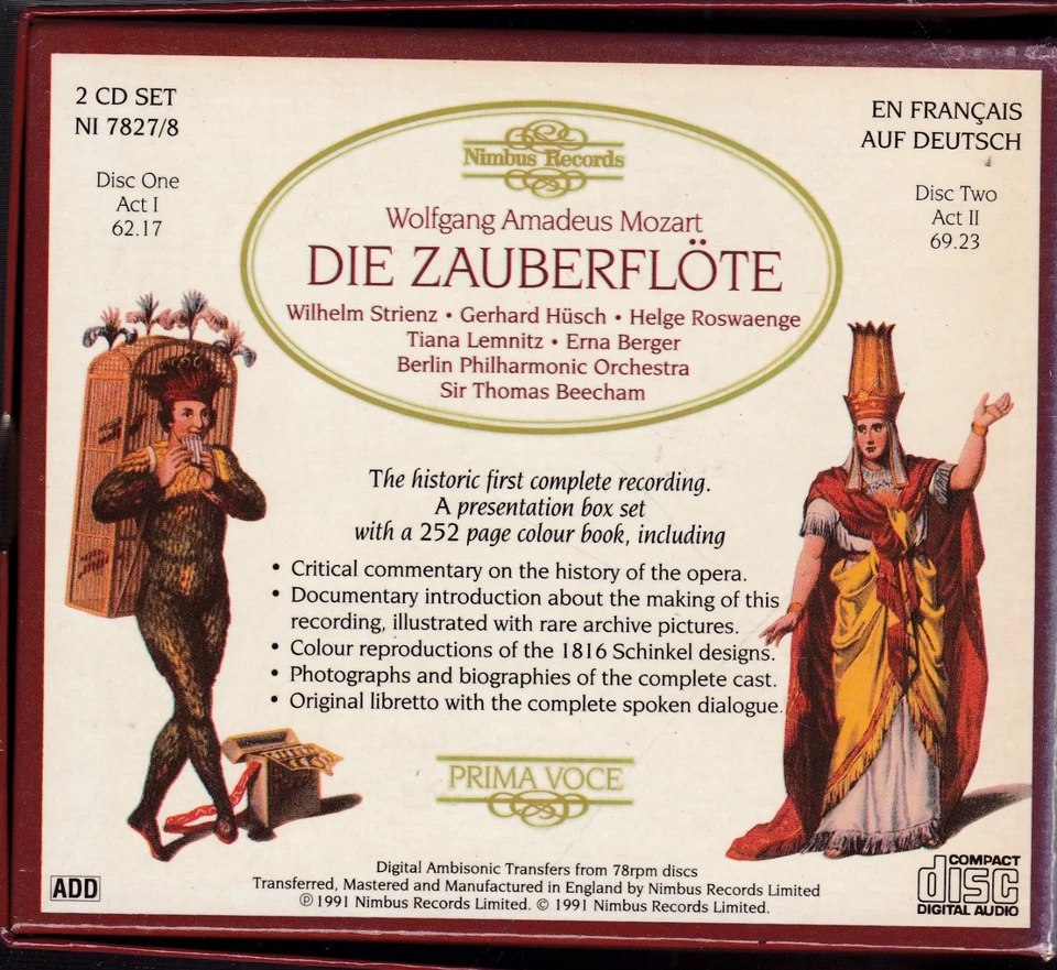 W.A. Mozart - Die Zauberflöte (2-CD, Beecham, Roswaenge, Berger) - Bild 4 von 4