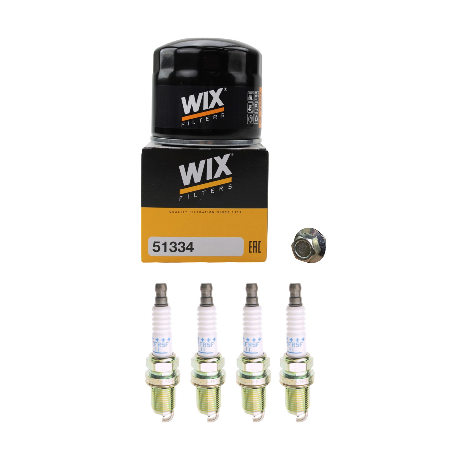 Wix Engine Oil Filter  NGK 4 Laser Platinum Spark Plugs kit for Accord Civic L4