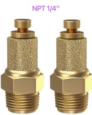 Brass Flow Control Silencer NPT 1/4" Pneumatic Exhaust Muffler Fitting 2 Pieces
