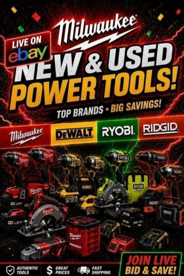 Milwaukee, Dewalt, Ryobi, Ridgid Tools