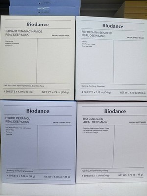 Biodance Real Deep Masks 4types, Bio Collagen 34g x 4ea | Korean Cosmetics