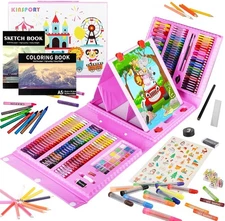 Art Supplies, 290 Pack Art Sets Crafts Drawing Coloring kit, Double-Side Trifold