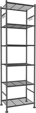 Storage Shelves - 6-Tier Large Capacity Shelf Organizer with Hooks, Heavy-Duty