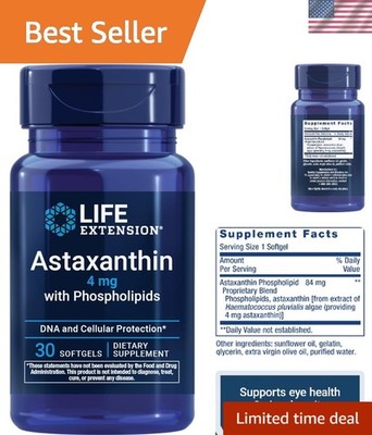 Astaxanthin with Phospholipids   Antioxidant Support, Eye Health   Algae-Deri...