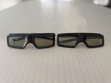NOS Two 2 New 3D Active Shutter Glasses Sony TDG-BT400A RF Bluetooth Lunettes