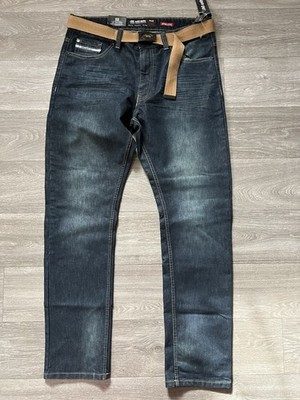 New Ecko Unltd. athletic fit men's jeans with a belt 34x33