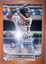 2022 Topps Pro Debut - Darell Hernaiz #PD-10 Orange Autographs /25 (AU, RC)