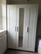 IKEA BRIMNES WARDROBE WITH 3 DOORS WHITE 117 X 190CM