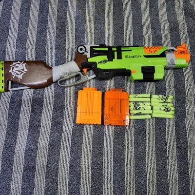 Nerf Zombie Strike SlingFire Blaster Gun With Zombie Strike 2