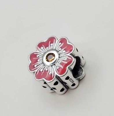 925 Sterling Silber Kirschblüte Charm Perle für Armband oder Halskette