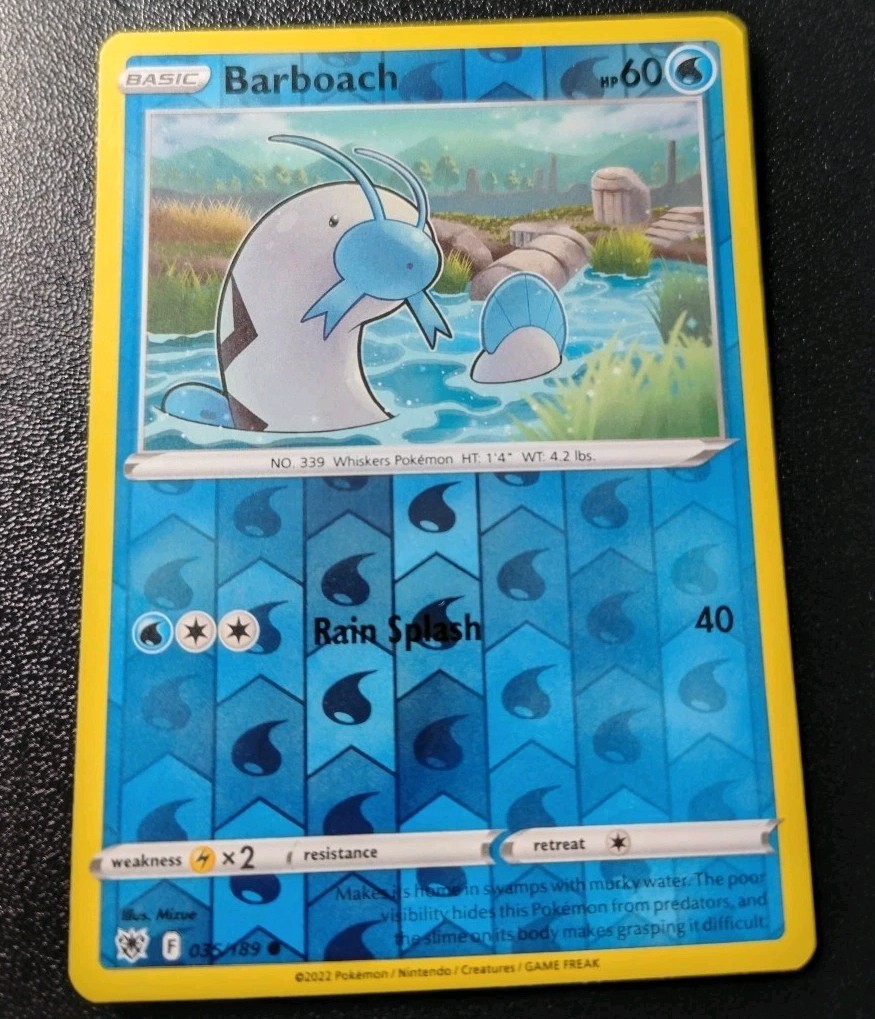 Pokemon Astral Radiance Barboach  Reverse Holo Common Card 035/189 LP