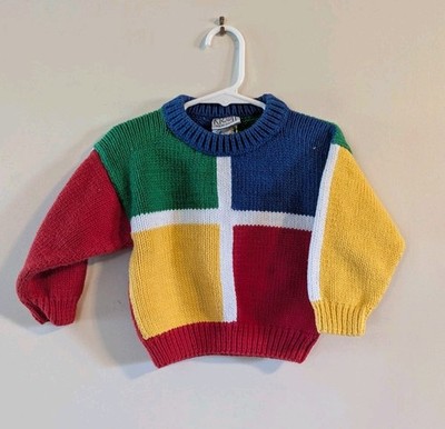 Kicott Unisex Baby Sweater Multicolor 100% Cotton Size Small 2T  Made In Peru