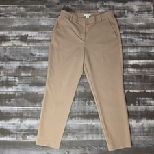 H M Women's Beige High-Waisted Trousers Sz 12 0066