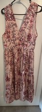 UMGEE Women's Pink Coral Floral Boho Dress Size L