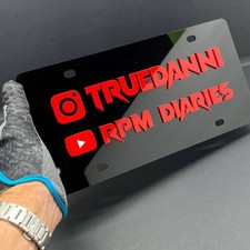 Instagram Or Youtube Multicolor Personalized Acrylic 12x6 Custom License Plate