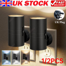 1/2 Pcs LED Night Lights Modern Night Light Plug in Wall Dusk to Dawn Sensor UK
