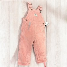OshKosh B'gosh Pink Corduroy Overalls Baby Girl Size 12M New With Tags