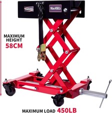 Transmission Jack 450lbs Low Profile Auto Repair Lift 7-23 Inch W Safety Straps
